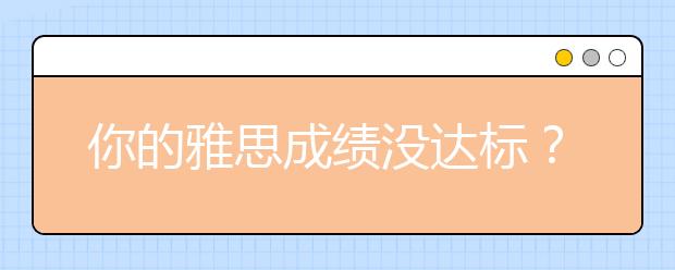 你的雅思成绩没达标？这几个计划可以试试