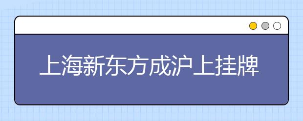 上海新东方成沪上挂牌雅思“金牌培训学校”