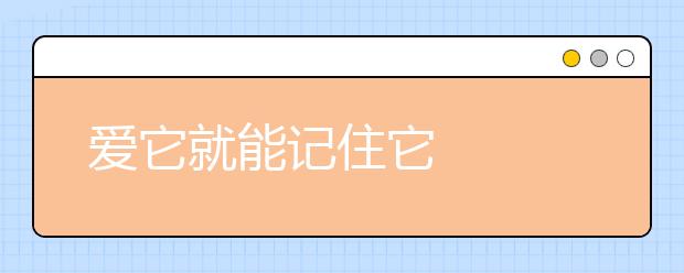 爱它就能记住它