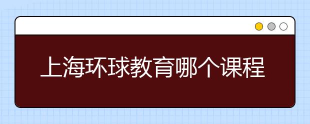 上海环球教育哪个课程好？