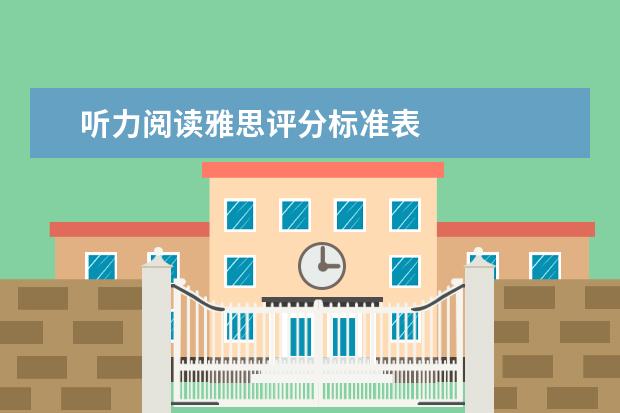 听力阅读雅思评分标准表