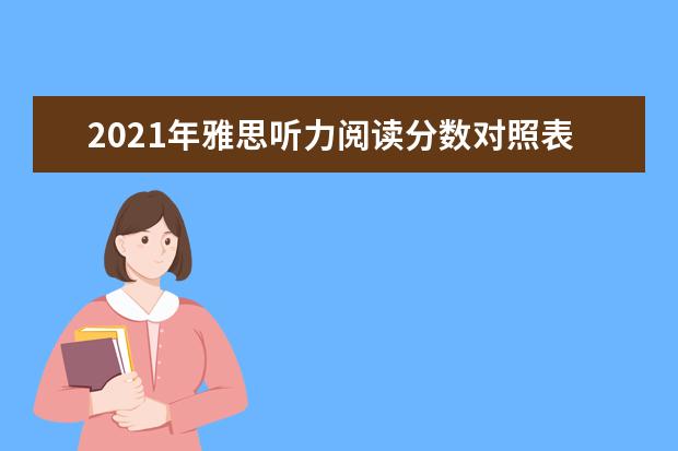 2021年雅思听力阅读分数对照表