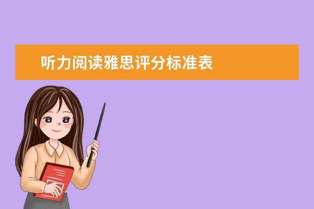 听力阅读雅思评分标准表