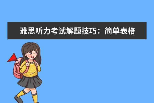 雅思听力考试解题技巧:简单表格