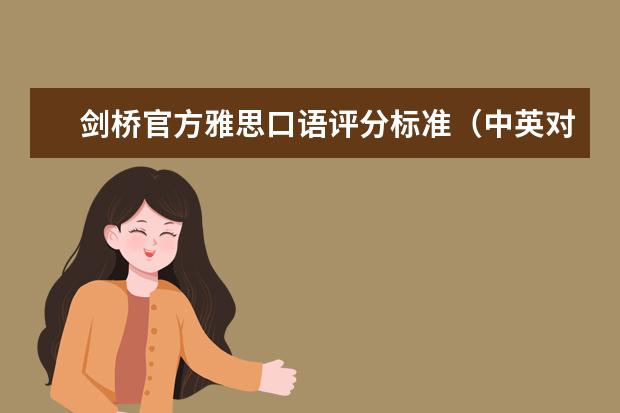剑桥官方雅思口语评分标准(中英对照版)