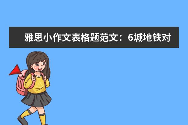 雅思小作文表格题范文:6城地铁对比
