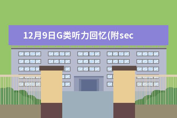 12月9日G类听力回忆(附section2地图)