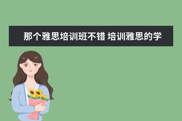 那个雅思培训班不错 培训雅思的学校哪个好