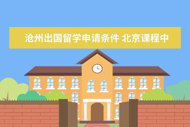 沧州出国留学申请条件 北京课程中心