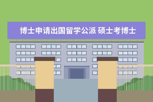 博士申请出国留学公派 硕士考博士可以申请公派出国吗?