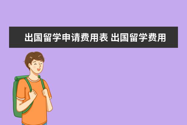 出国留学申请费用表 出国留学费用一览表各