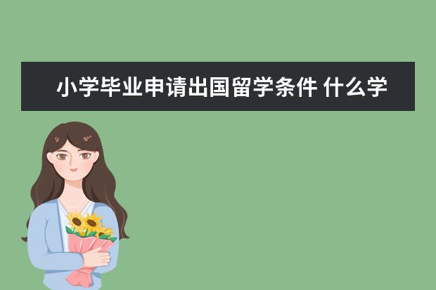 小学毕业申请出国留学条件 什么学历才可以留学?