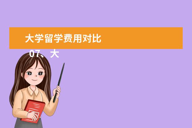 大学留学费用对比 
  07、大学所在城市生活成本对比