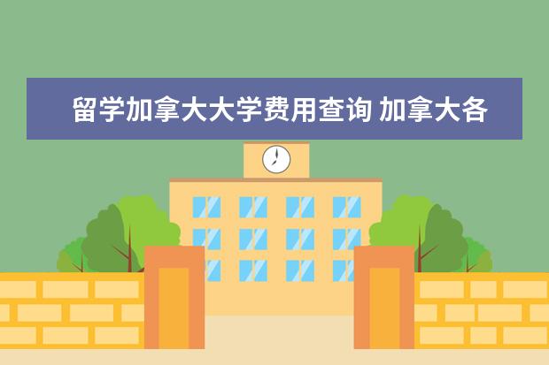 留学加拿大大学费用查询 加拿大各大学学费费用是多少