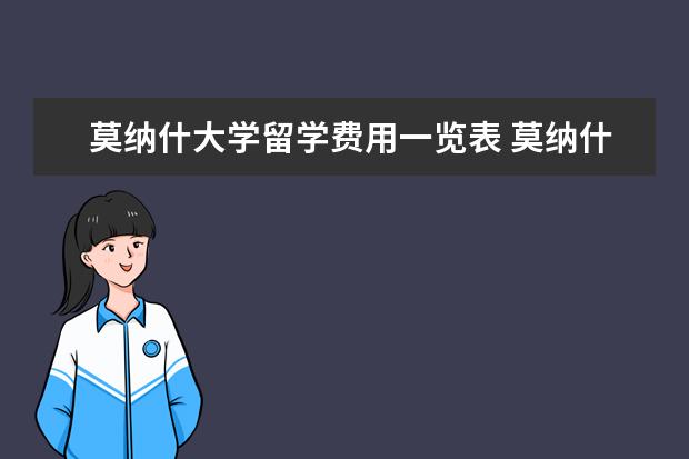 莫纳什大学留学费用一览表 莫纳什大学一年留学费用